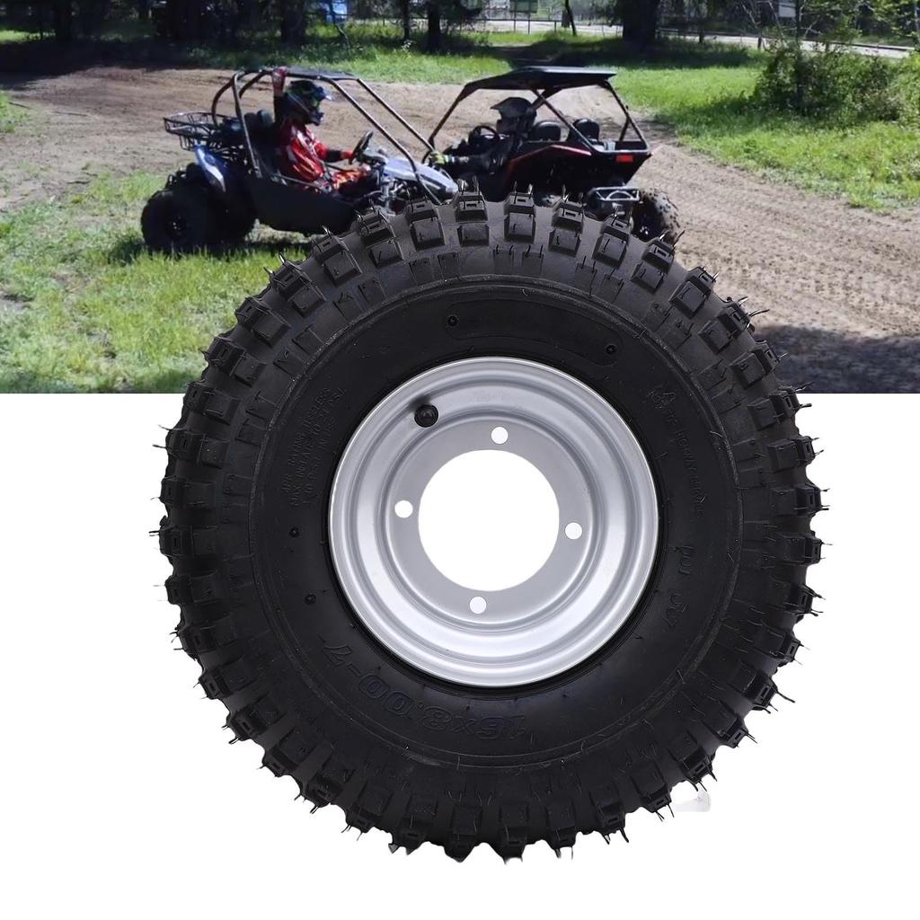 EBTOOLS 16x8to7 Tubeless Tires, Vacuum Tubeless Tires with Rims for ATVs, UTVs, Quads, Off-Road Go-Karts, 7-Inch Puncture Protection