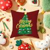 Christmas Tree Santa Pillow Case Plush Fabric Soft DoubleSided Printed Sofa Warm Winter Home Gift Cushion Cover