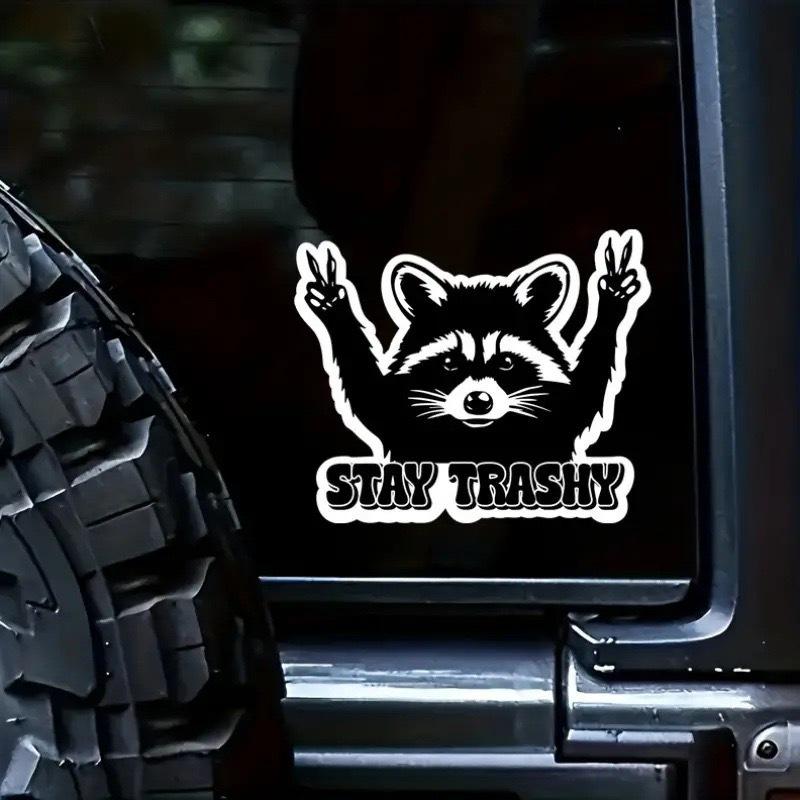 

Humorous Raccoon Decal: Waterproof Vinyl Car Sticker