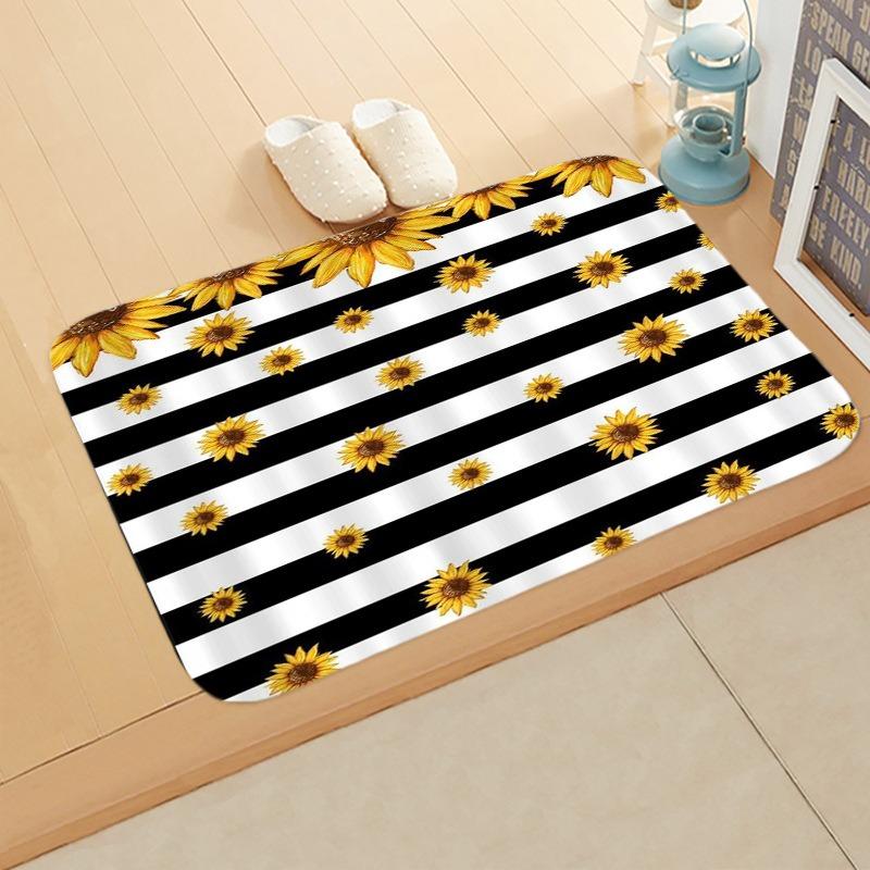 Sunflower Entrance Welcome Door Mat Flowers Bedroom Bedside Decor Carpet Non-slip Bathroom Kitchen Foot Rugs for Indoor Home