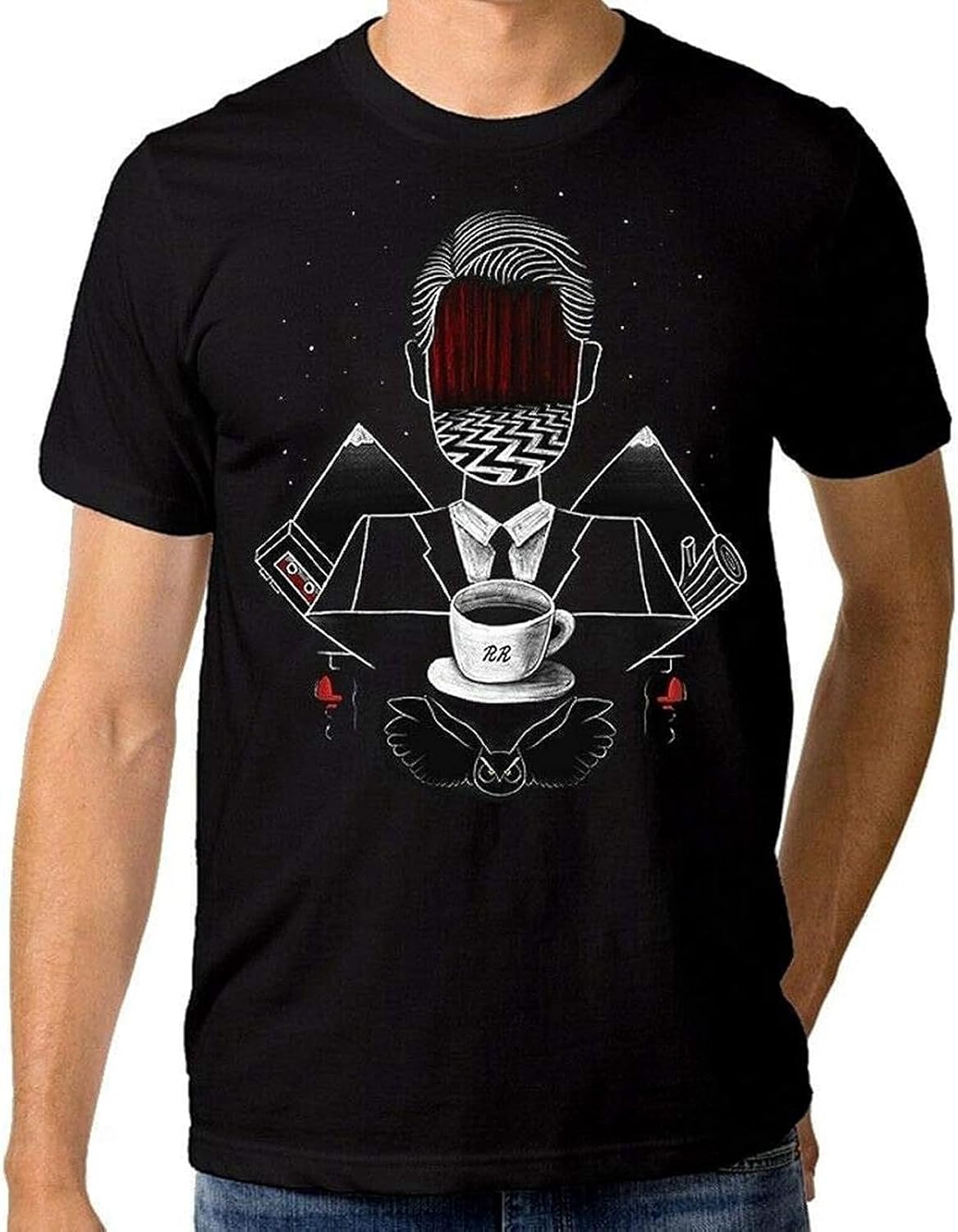 Diannao Twin Peaks Art David Lynch Mens Short Sleeve T Shirt Black L чёрный