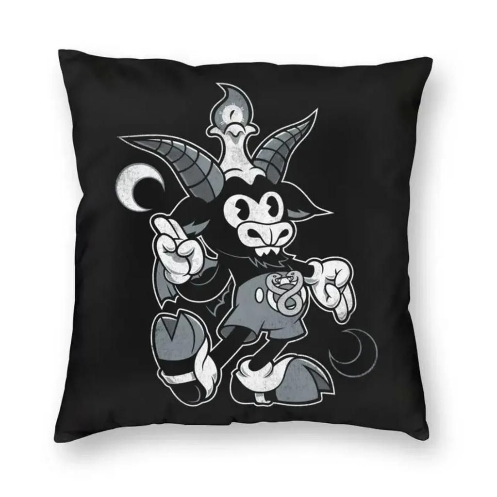 Devil Baphomet Damask Hail Satan Cushion Cover Satanic Leviathan Cross Throw Pillow Case for Sofa Pillowcase Home Decor  40x40cm