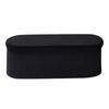Oval Storage Ottoman Bench, Foldable Teddy Fleece End of Bed Bench, Folding Upholstered Bed Ottoman Chest with Large Storage Space, Supports 660 lbs,