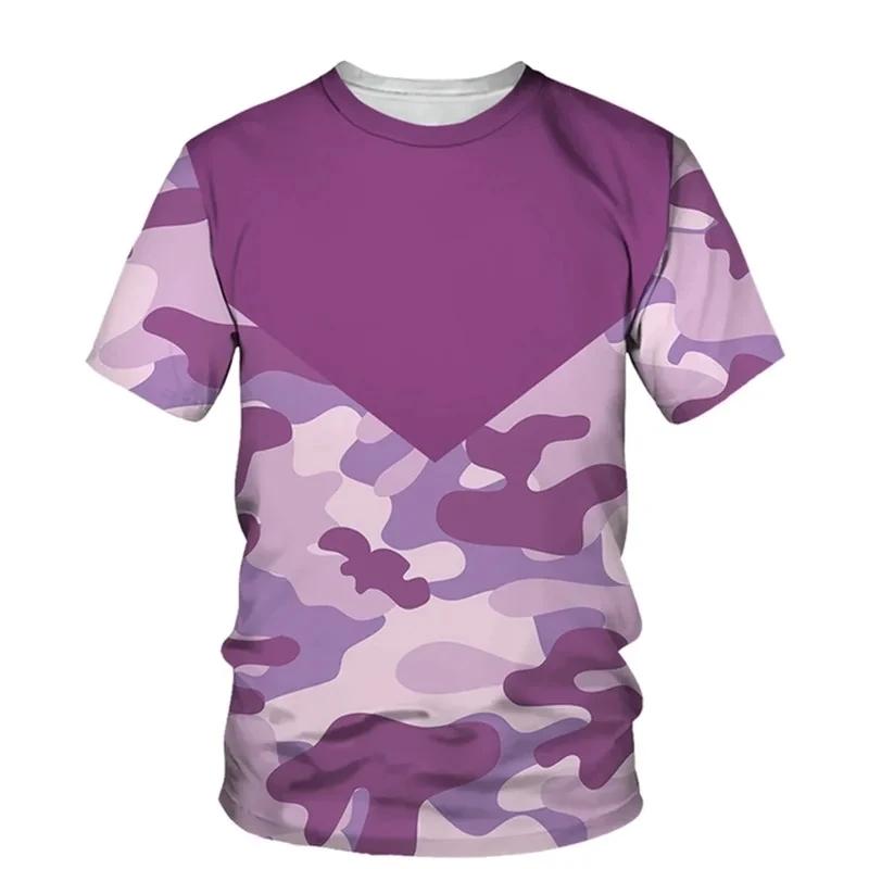 Summer Men's Camouflage Clothing 3D Printed T-shirt Fashionable Casual Short Sleeved Street Popular Plus Size Top
