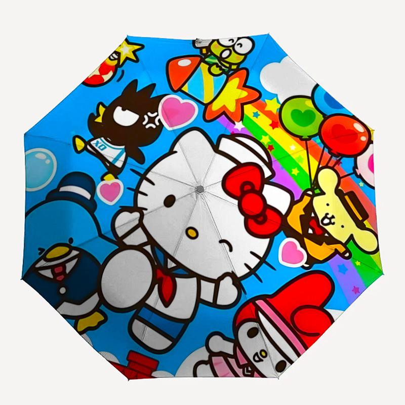 1pc Hello Kitty Automatic Opening Folding Umbrella with 8-Rib Frame - Perfect for Fans, Travelers, Everyday Use, and Festive Gifts!N041