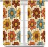 70S Flowers Curta Retro Colors Floral Groovy Vintage Colorful Blackout Window Drapes For Bedroom Living Room Kitchen Cafe