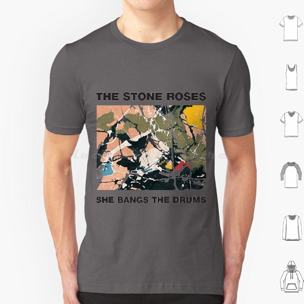Trendiges She Bangs The Drums T-Shirt Große Größe 100% Baumwolle The Stone Roses Stone Roses The Stone Roses Galaxy Stone Madchester