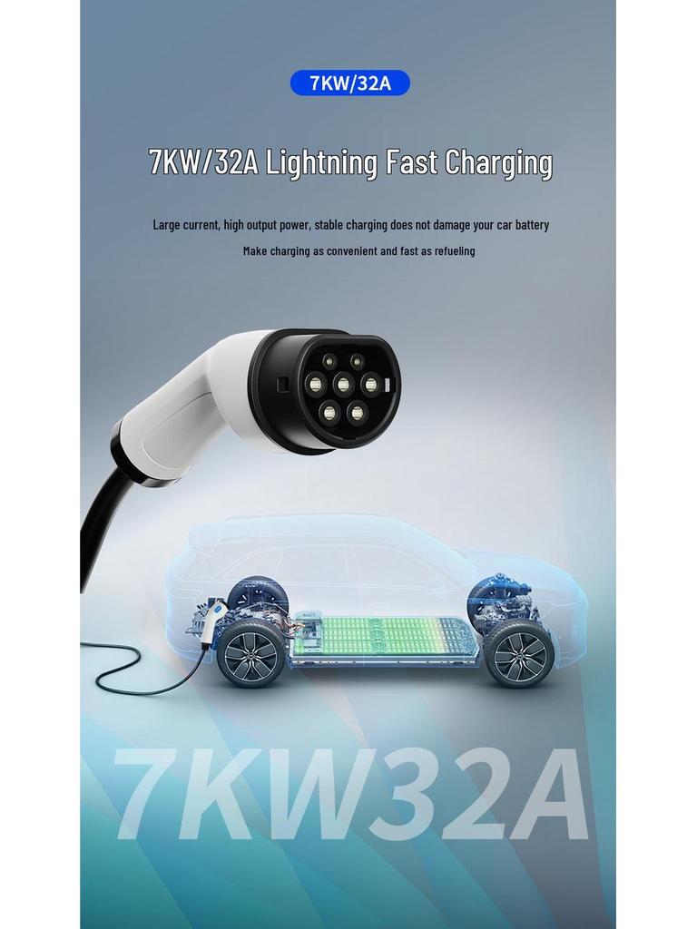 Portable Home Charger for New Energy Vehicles - 16A/32A, 3.5/7KW, No Ground Required