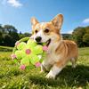 Plush Dog Flying Disc Squeaky Flower Dog Chew Toy with Rope Circle Interactive Fetch Toy for Large Small Dogs