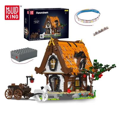 Mould King 16054 Streetview Building Block Le modèle de maison médiévale en bois avec LED Assemblage de pièces Brique Jouets Enfants Cadeau de Noël