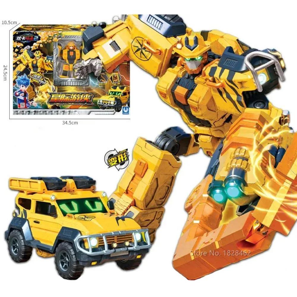 Metal Cardbot Season 2 Blue Cop S Transforming Robot To Car Action Figures with Card Transformation Car Musclehyde Model Toys