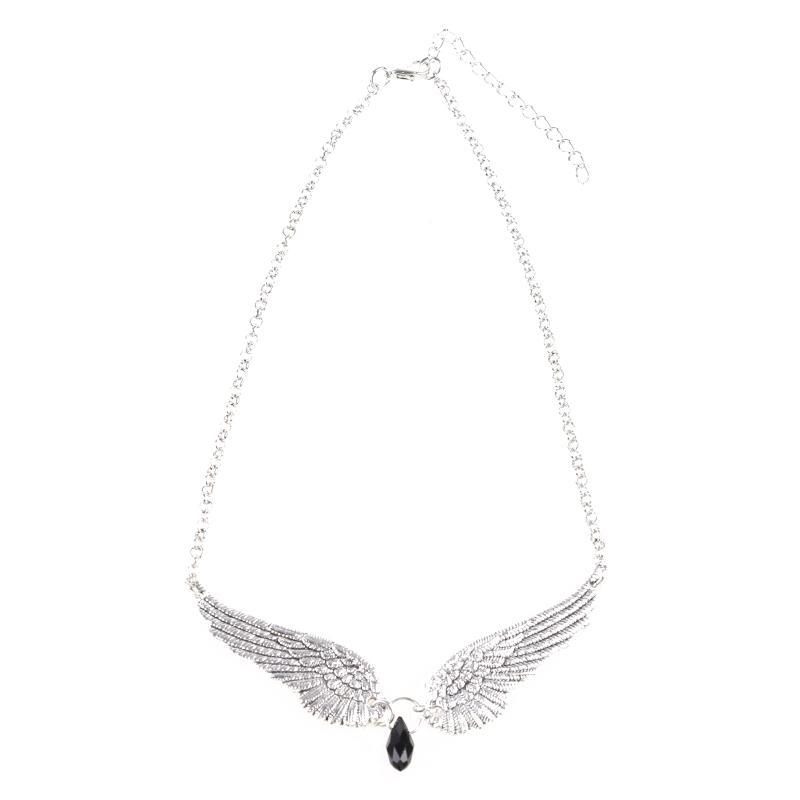 Fashion Angel Wings Pendant Necklace Aesthetic Punk Jewelry Thick Chain Necklaces for Women Men Teen Girls Party Decor