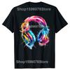 Headphones Music DJ Colourful Lover T Shirts Short Sleeve Gifts Mens Clothing Fashion Casual Loose Oversized T Shirt