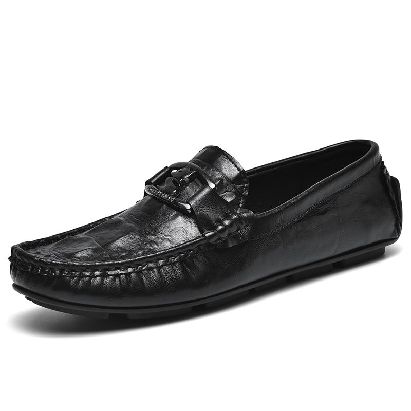 Crocodile Pattern Leather Men Loafers Casual Slip On Flats Ultra-Light Moccasins Leisure Walk Man Driving Shoe Business Footwear