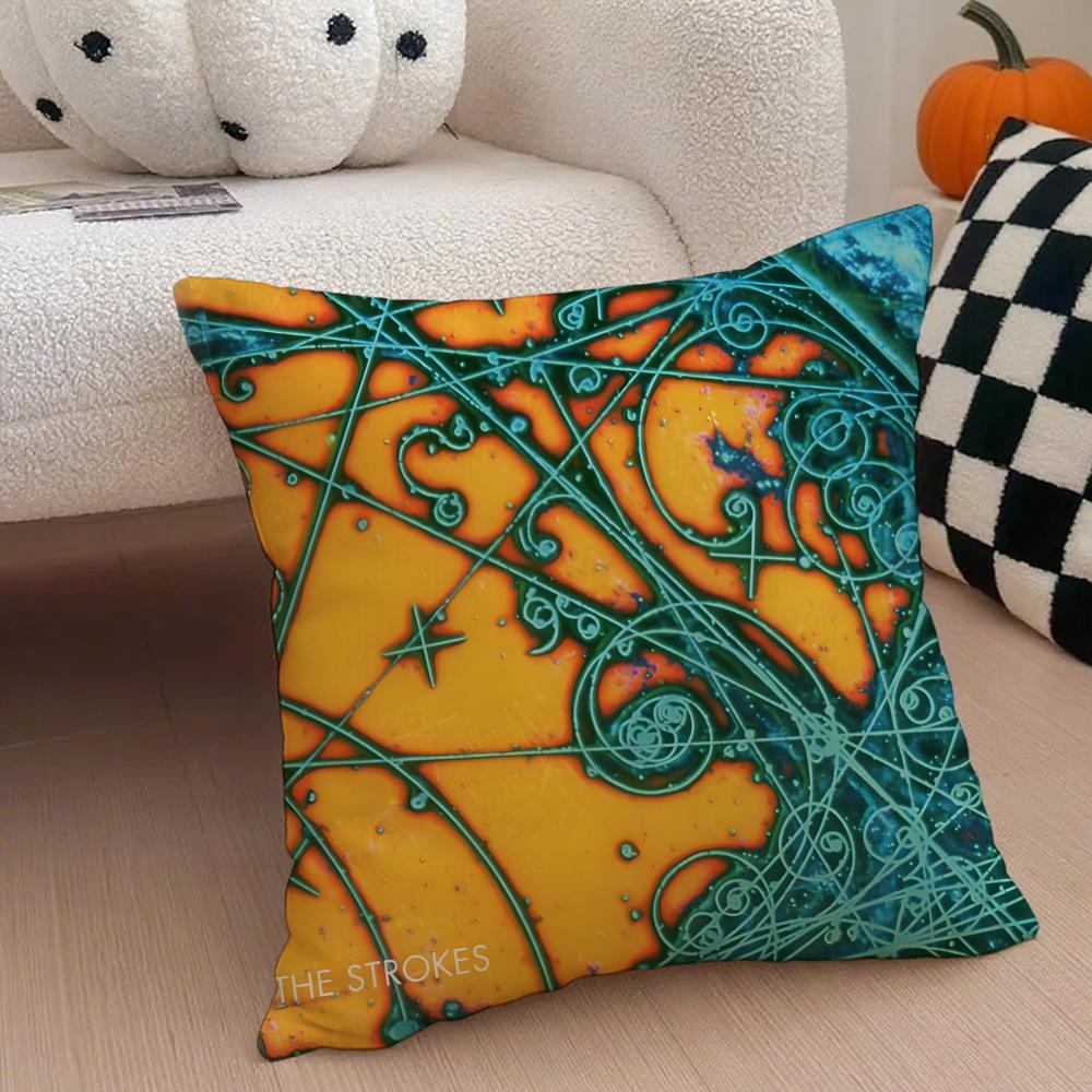 Rock Band The Strokes Album Pillow Case Anti-dustmite Pillowcase Invisible zipper silky short plush Sofa cushion cover