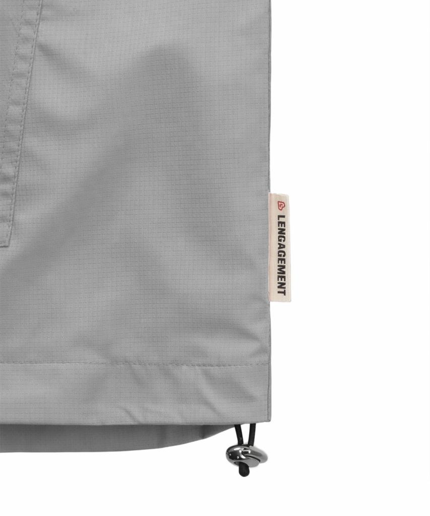 Lengagement Small Heart Ripstop Anorak Hooded Windbreaker [Grey]