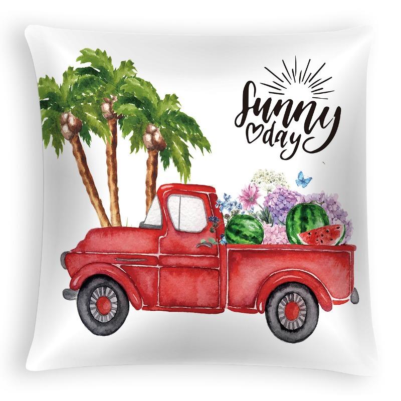 

New Summer Printed Pillowcase with Fruit, Pineapple and Peach Peel Velvet Home Pillow Cover 45 * 45Cm without pillow core