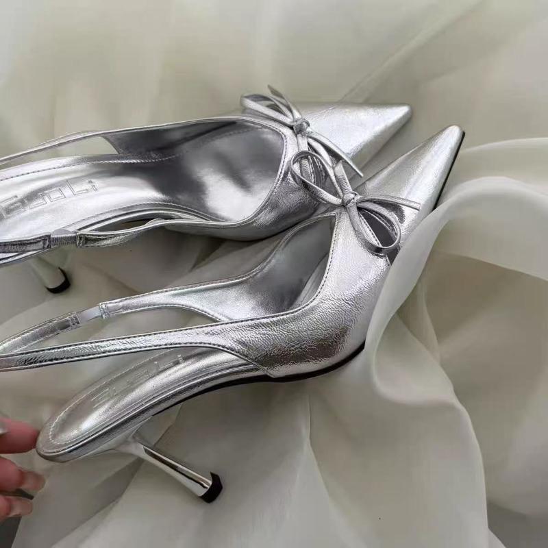 Fashion New Style Popular Summer Slip on High Heel Women Sandals Fashion Butterfly-knot Singbacks Pumps Stripper Party Female Sandals