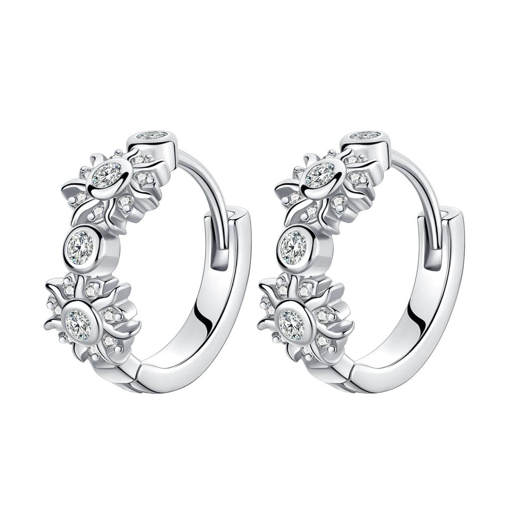 Original Earrings 925 Silver Fruit Series Cherry Strawberry Hoop Earrings Ear Studs Zircon Making Jewelry for Women Girl Party