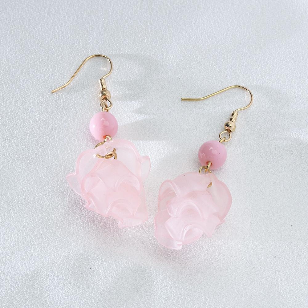 

Pinkdudu Модные Простые Серьги-кисточки с красными цветами Сладкие акриловые серьги-капли из сплава для женщин Ювелирные подарки PD725 розовый
