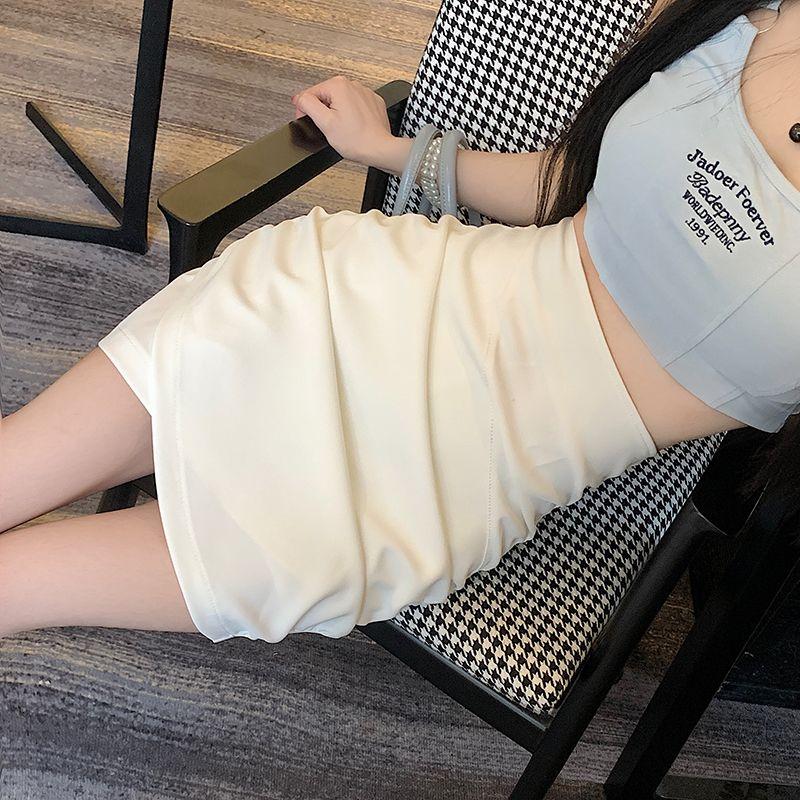 Women Summer High Waist Pleated Irregular Skirt A- Line Mini Hip-hugging Skirts