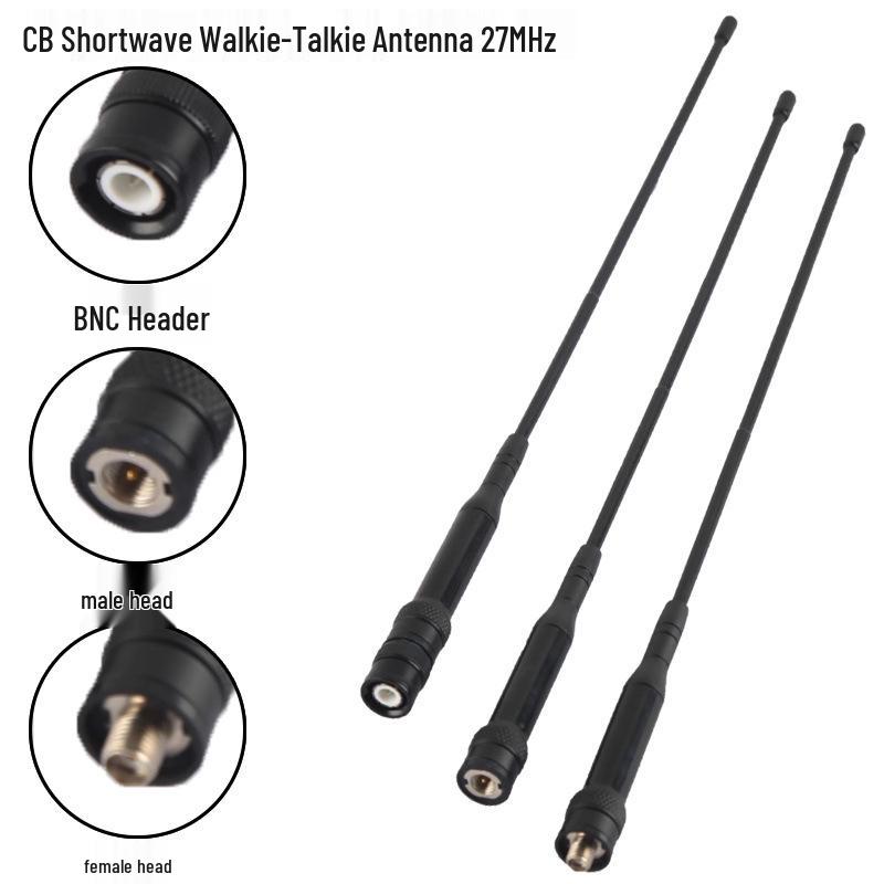 

CB-27 Handheld Walkie-Talkie Antenna Transceiver Radio with SMA Connector (27-39MHz) SMA Female Connector
