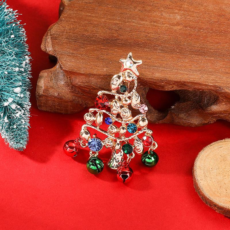 Legierung Weihnachtsbaum Schneemann Brosche, Pop Paar Elch Weihnachtsmann Brosche Ornament