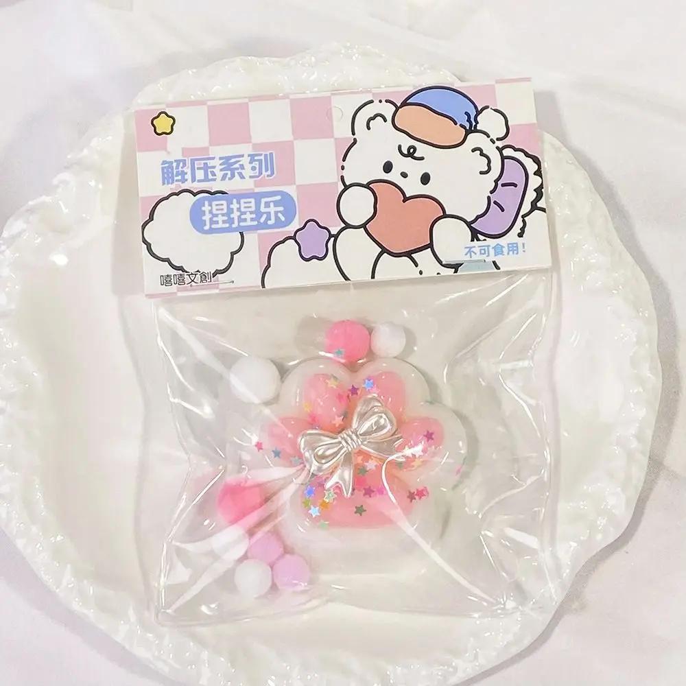 Toys Kids  Childrens Mini Cat Paw Squeeze Toy Silicone Pinch Decompression Toy Plush TPR Fidget Sensory For Adults Gift Present