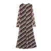 2025 Spring Women's Slim Plaid Round Neck Mesh Dress
