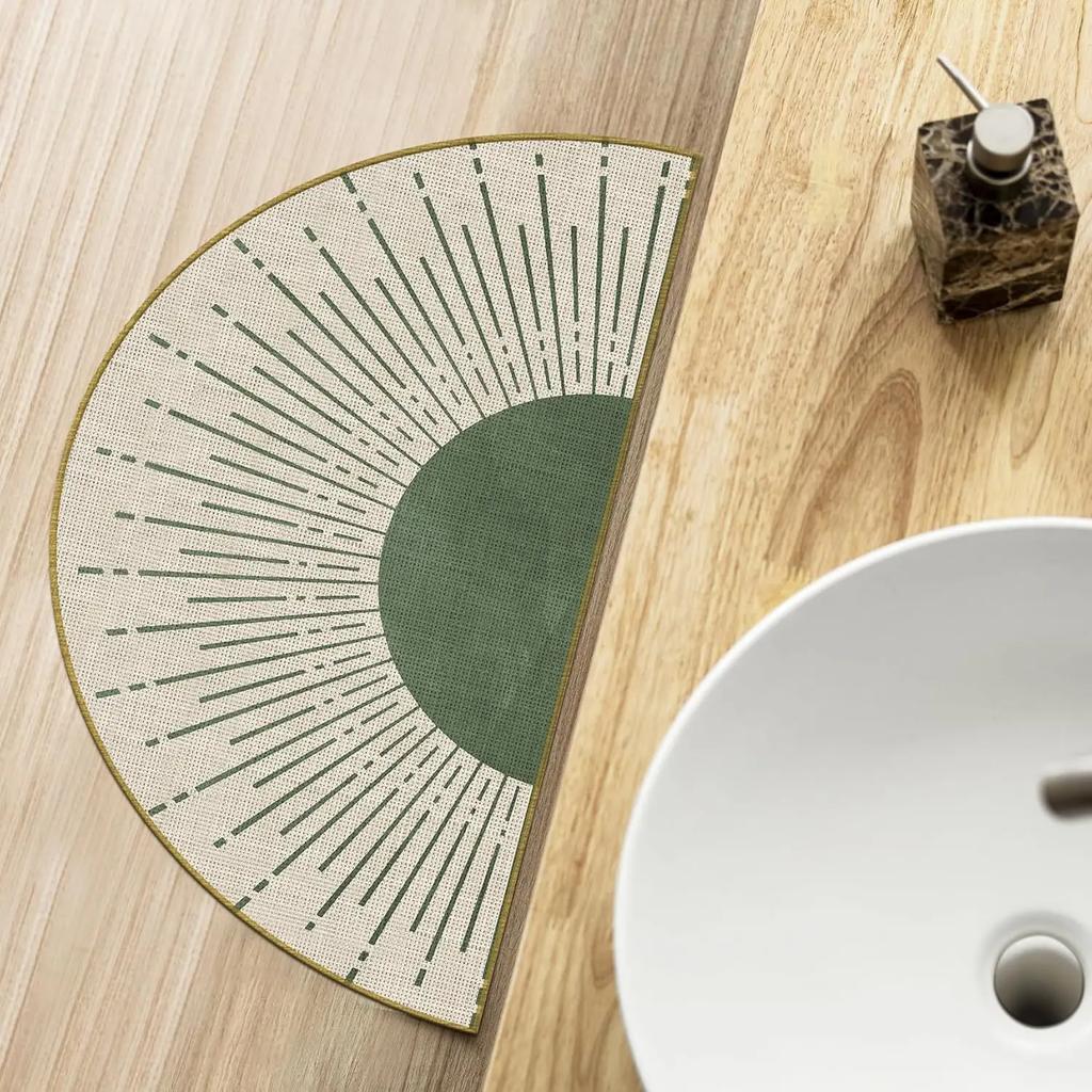 Semi-Circular Line Floor Mat Is Easy To Clean Bathroom Door Mat, Indoor And Outdoor Entrance Carpet, Home Decoration