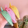 Sweet Plaid Small Flower Children Hair Hoop Korean Hair Ornament for Kids Girls Cute Little Girl Bow Headband