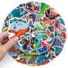 50 Piranha Personality Graffiti Ferocious Animal Decorative Water Cup Luggage Skateboard Guitar Stickers