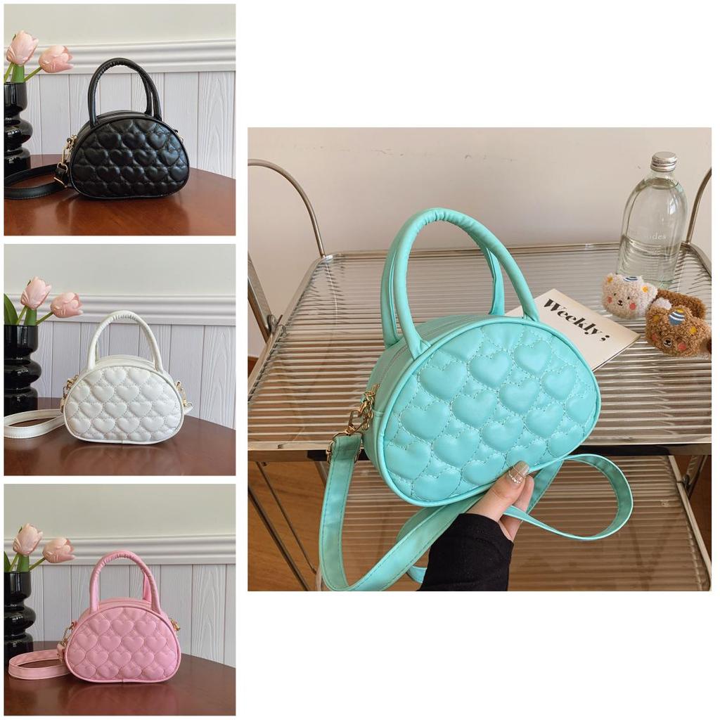Childrens Cute Heart Embroidered Girls Pu Mini Bag With Breathable And Lightweight Design For Kindergarten Use