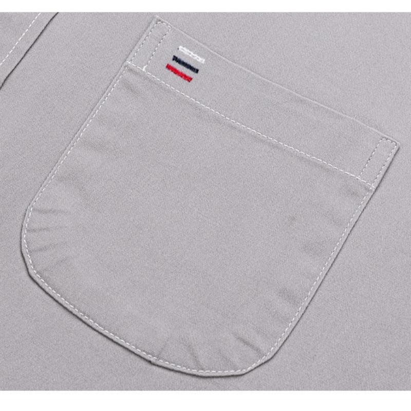 7XL Solid Color 100 Cotton Long Sleeve Shirt Men Business Casual White Shirt Black Blue Men Shirt Long Sleeve Slim Fit Pocket