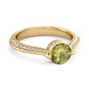 Peridot Pavé Split Band Ring - Sterlingsilber Gold Vermeil