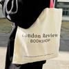 London Bookstore Canvas Shoulder Tote: Literary British Style for Students