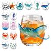 Octopus Vorm Cocktailglas Steelloos Wijnglas, 3D Zee Dieren Geprint Bar Strandhuis Keuken Decor Borosilicaat Glaswerk, voor Cocktails En Thuis