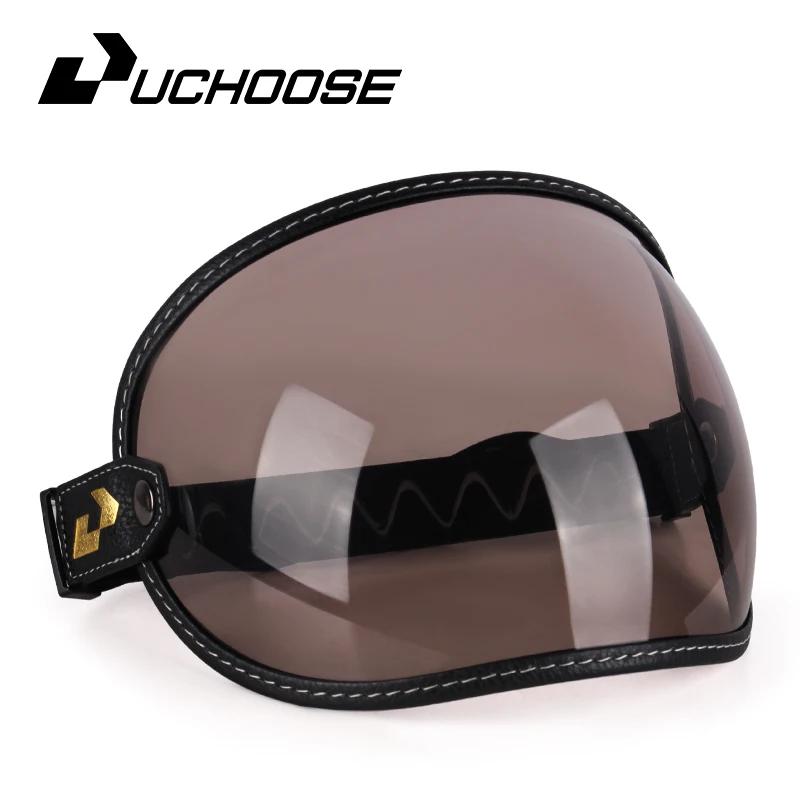 Uchoose Adatta a Tutti Casco Integrale Mezzo Casco Moto Vintage Retro Scudo Bolla Visiera Lente Occhiali da Sole Occhiali Accessori