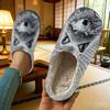 Pantofole da uomo Autunno/Inverno in Cotone con Stampa Testa di Lupo a Cartoni Animati - Calde Calzature da Interno