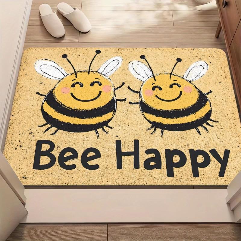 Tapis de Bienvenue Hérisson Mignon Tapis de Sol Animal de la Forêt Dessiné Tapis d'Entrée Porc-Épic Adorable Décor Pour Amoureux des Animaux 50x80cm