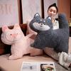 Cute Soft Husky Throw Pillow Plush Toy Doll Piglet Fox Doll Home Pillow Girl Rag Doll