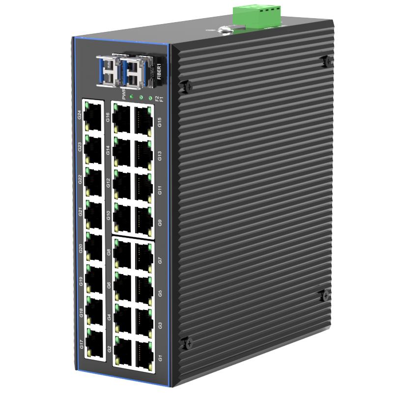 Huigu Industrial Gigabit Fiber Optic Transceiver Switch