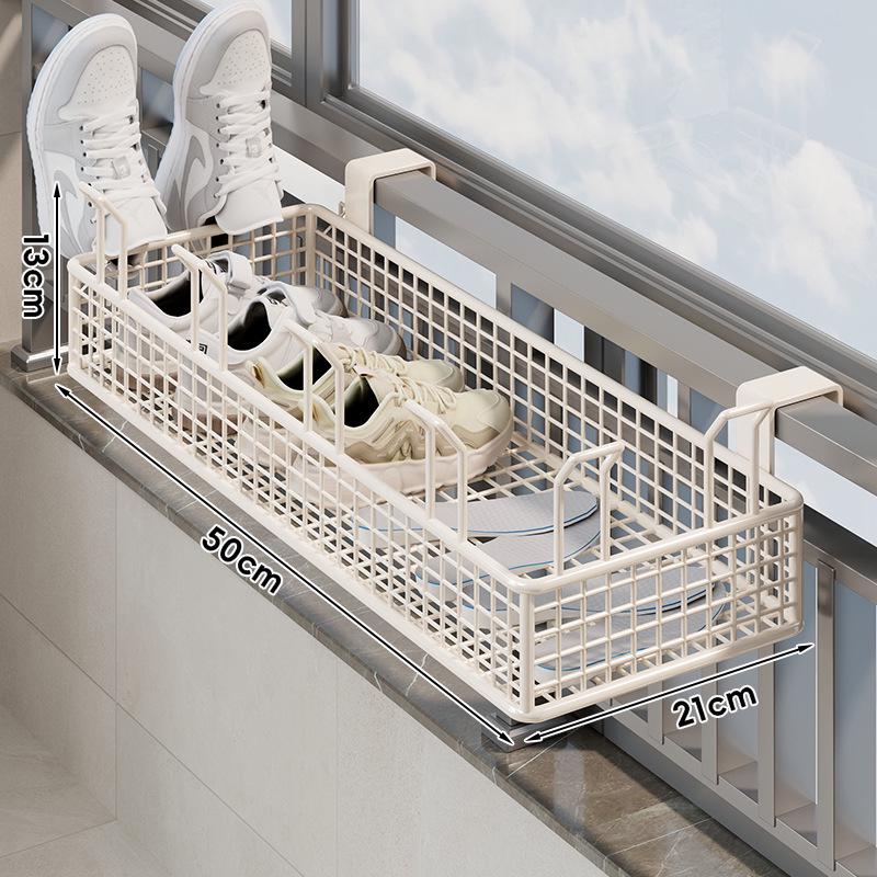 Outdoor Shoe and Clothes Drying Rack with Anti-Theft Window Hook