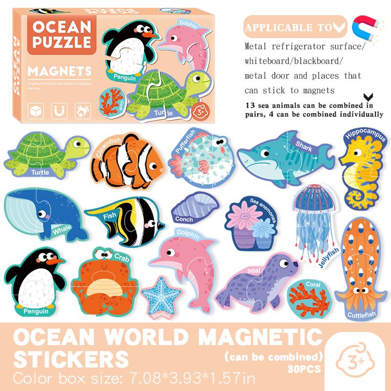 

1 комплект милых магнитов на холодильник Монтессори для детей, магниты с животными для декора холодильника, забавные магнитные буквы, цифры, детские игрушки