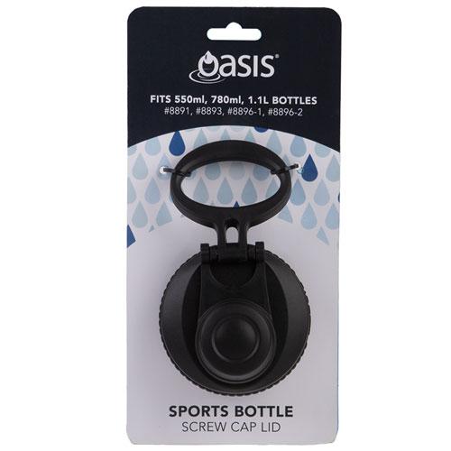 Oasis Replacement Screw Cap Sports Bottle Lid (Black)