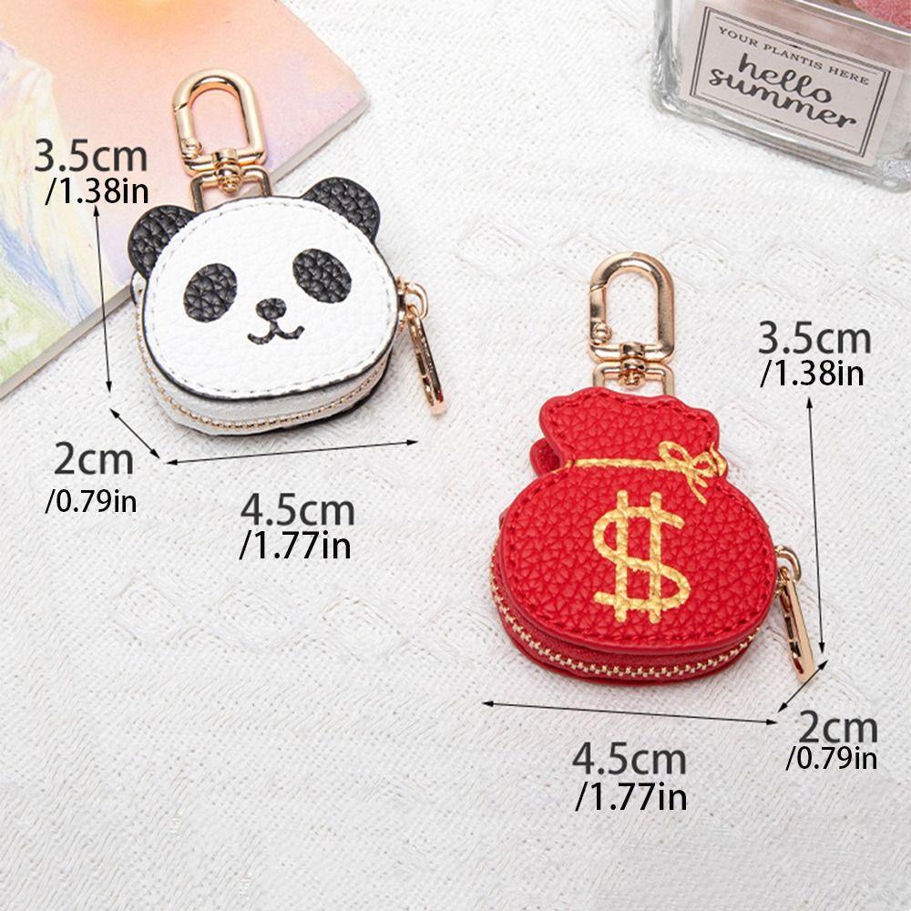 Cute Panda Keychain Zipper Money Bag Keychain Creative Earphone Bag Mini Storage Bag