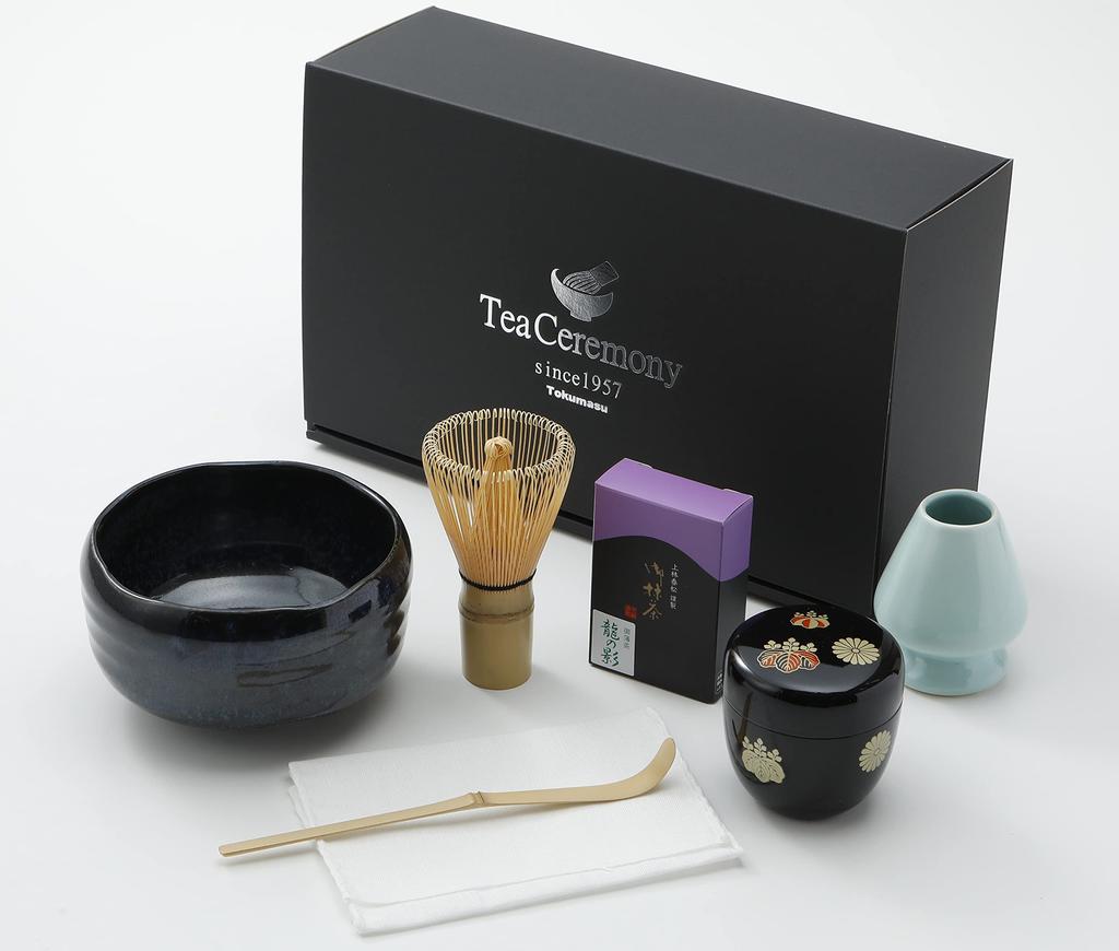Matcha Set - Additive-Free Kyoto Uji Matcha Gift Set for Beginners - 7-Piece Set: Mino Ware Matcha Bowl (Made in Japan), 20g of Matcha Tea (Made with
