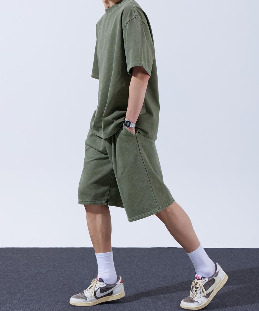 TOPBOY Heavy Duty Pigment Oversized Short Sleeve T-Shirt Light Khaki