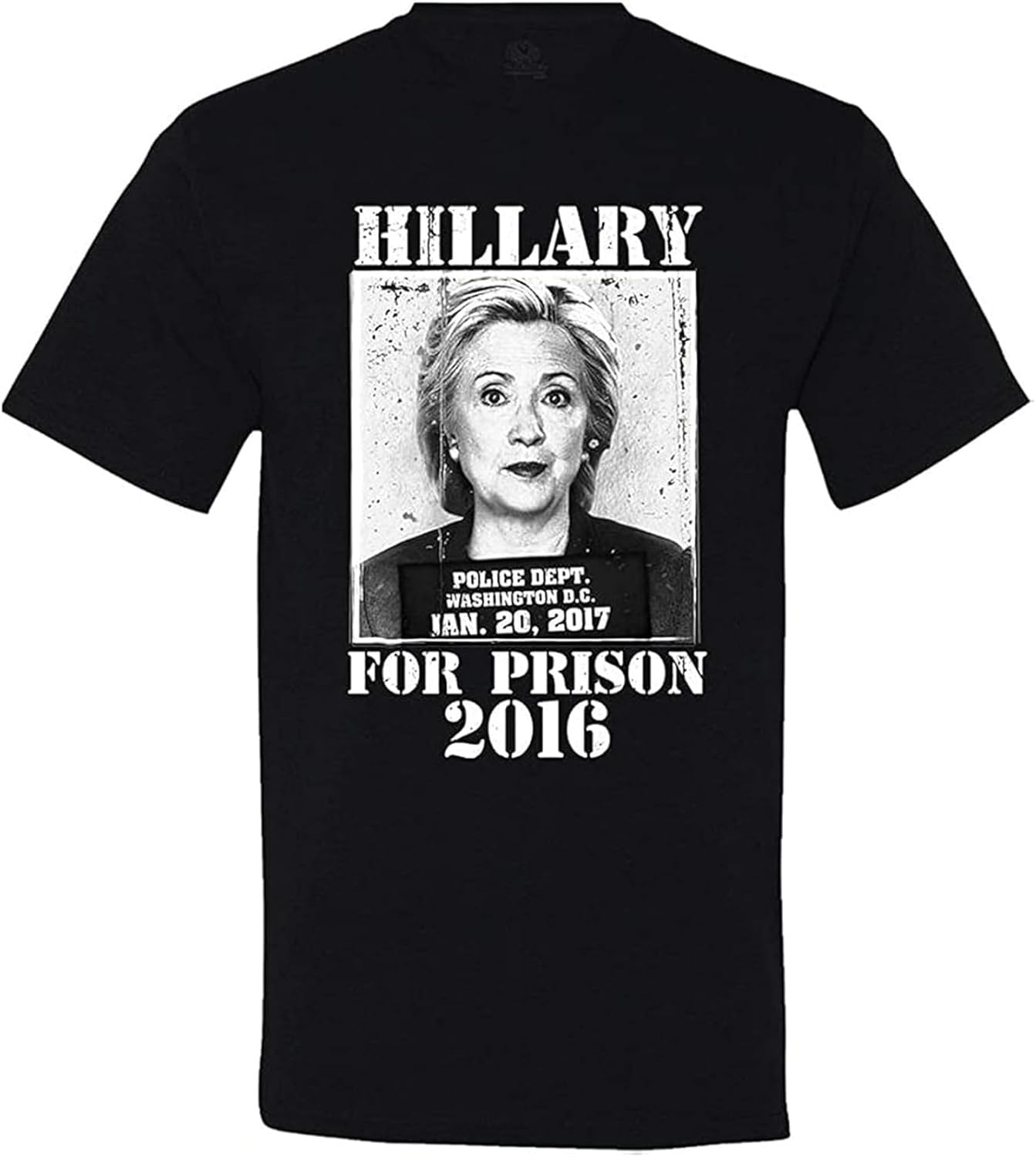 Hillary for Prison T-Shirt Mens Unisex Black Tees XS чёрный