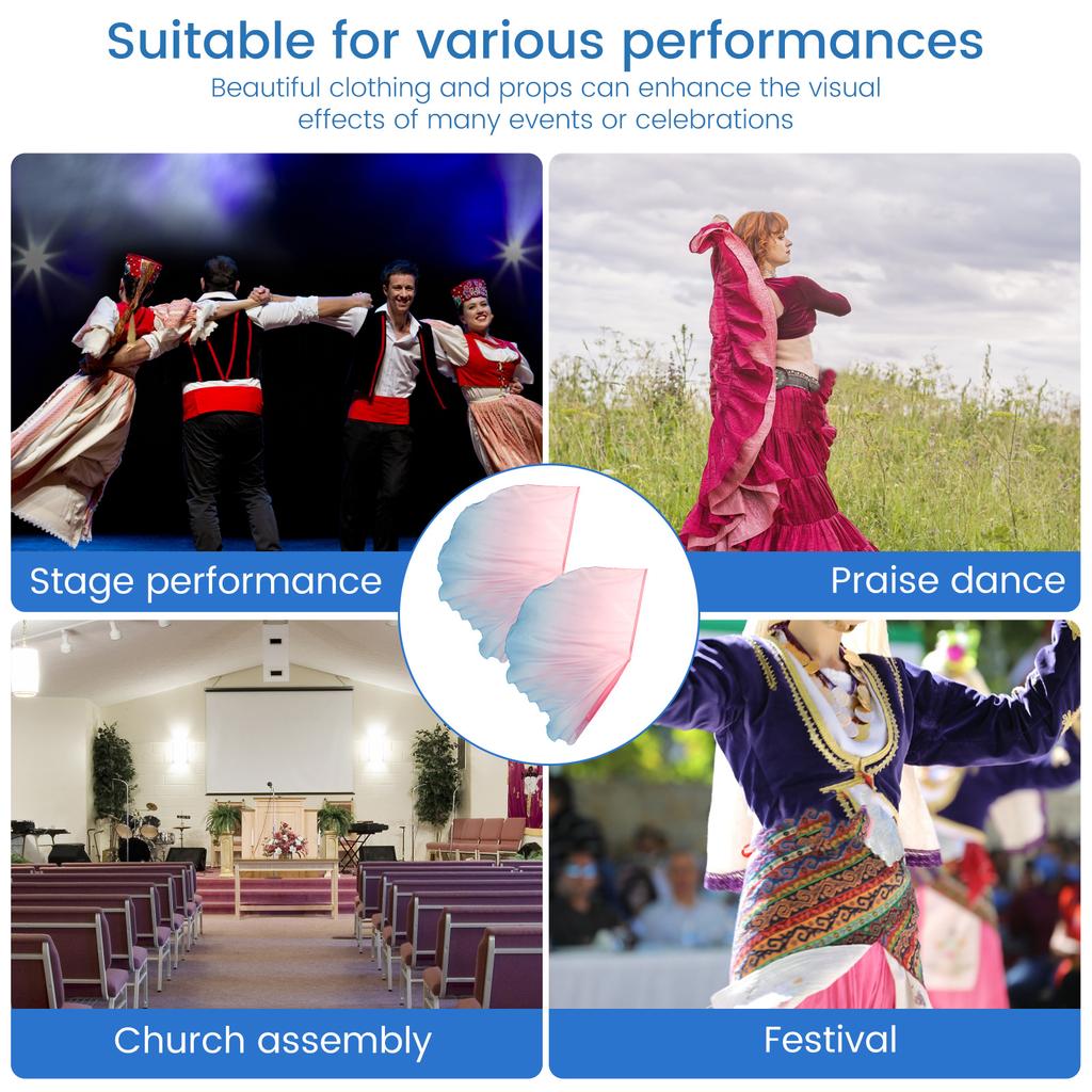 2Pcs Christian Dance Flags Angel Wing Flags With Sticks Belly Dance Opening Ceremony Dance Props for Church Dance Accessories